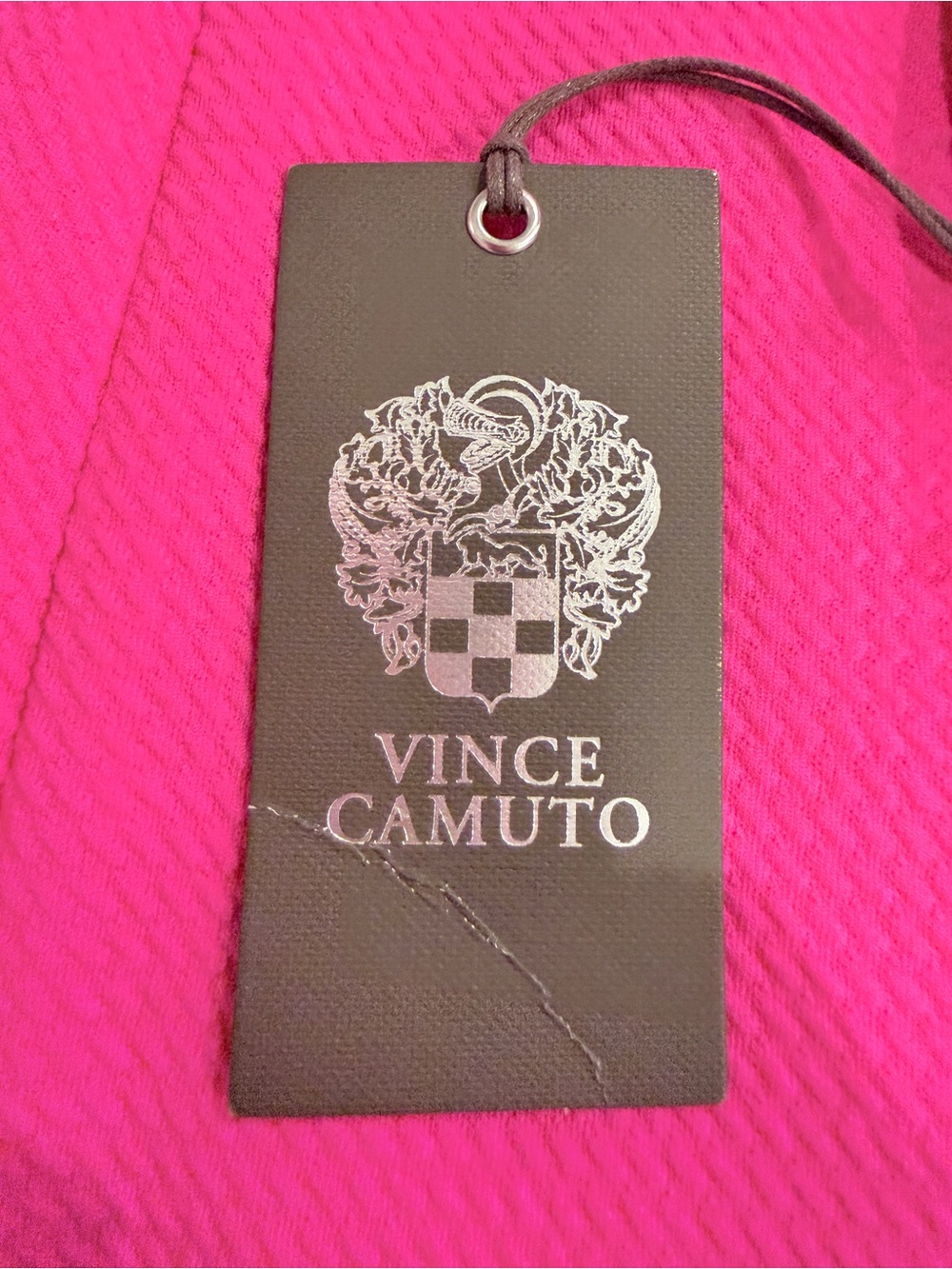 BNWT Vince Camuto Hot Pink Dress with White Trim - Picture 13 of 14